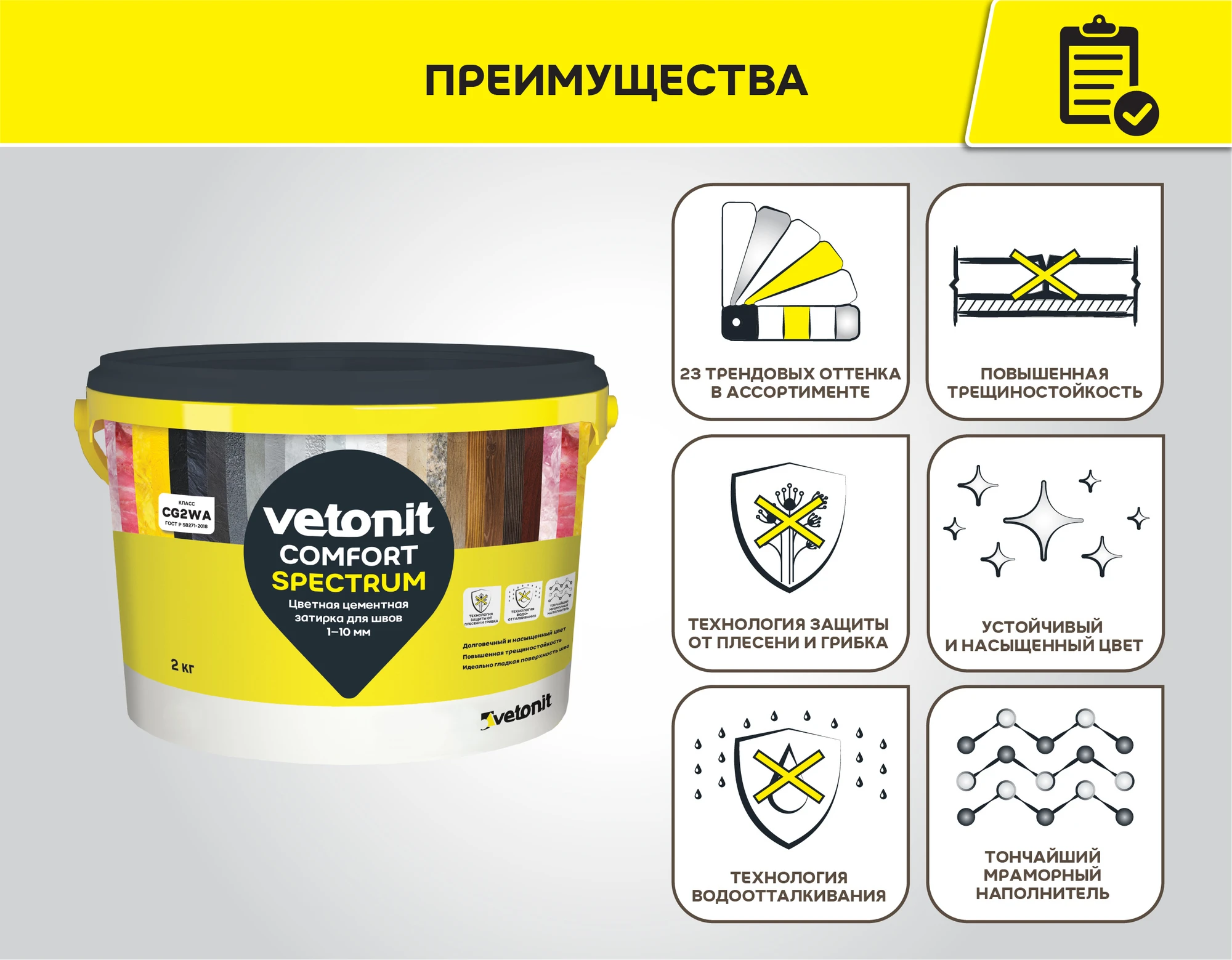 Затирка для плиточных швов Vetonit спектрум 2 кг (5)