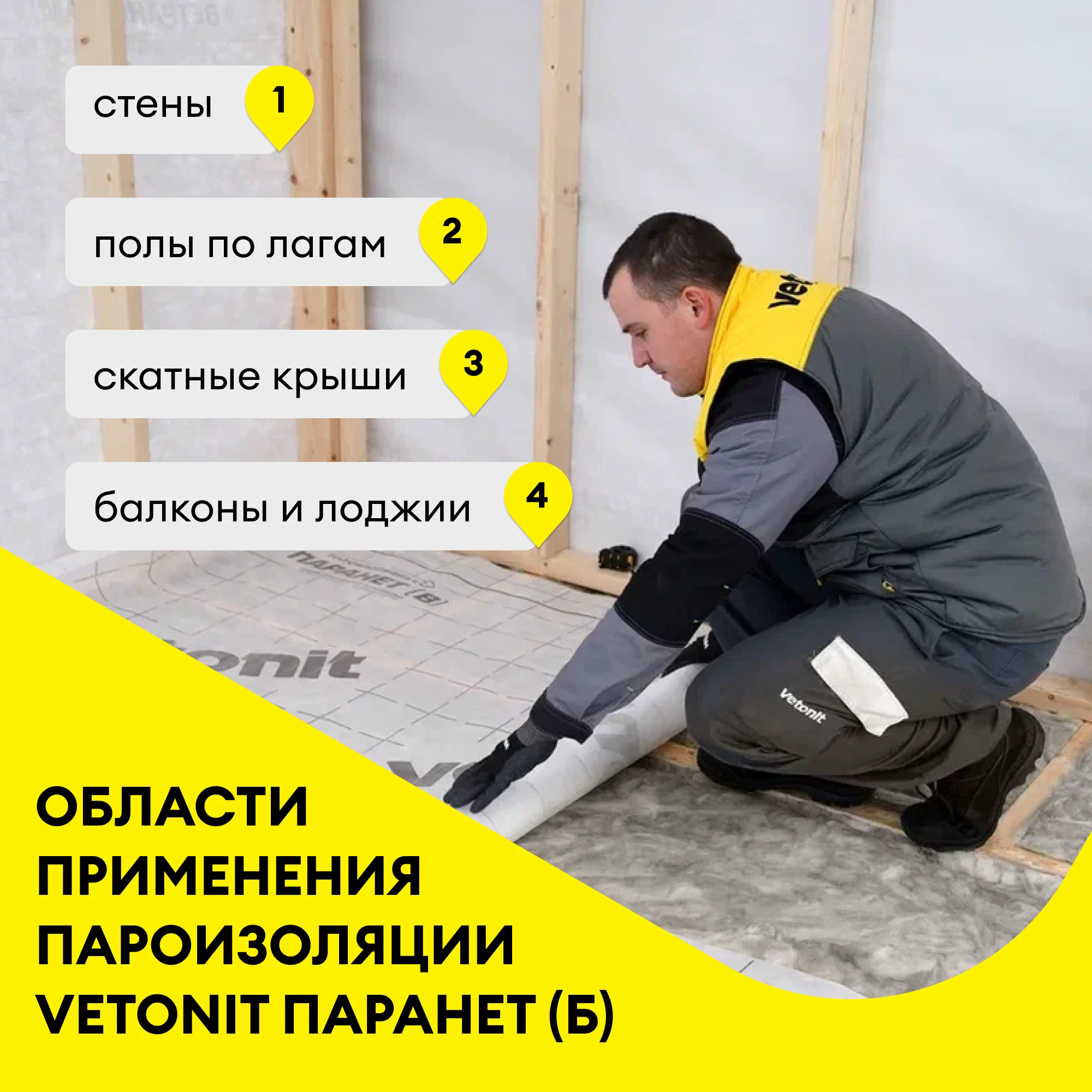 Пароизоляционная пленка Vetonit Паранет (Б) 70 м2 (1)
