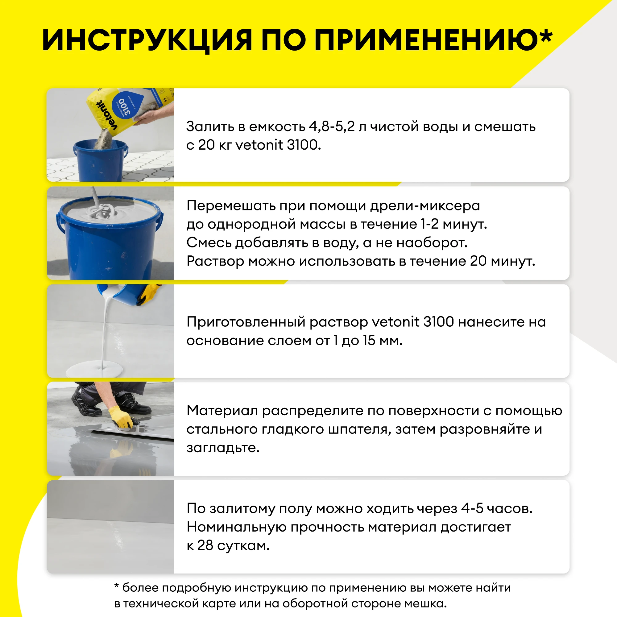 Наливной пол Vetonit 3100 20 кг (8)