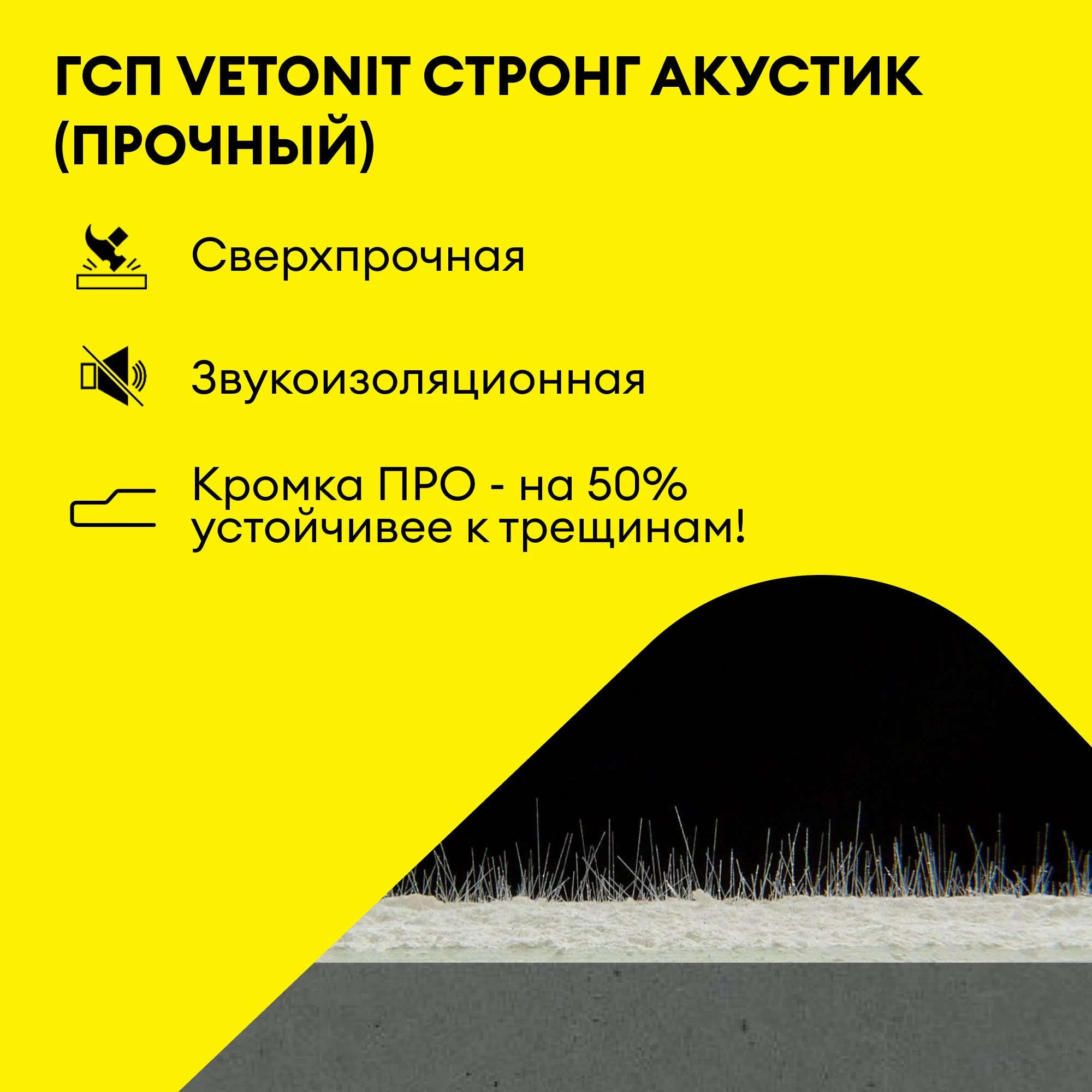 ГСП Vetonit Стронг Акустик (Прочный) 2500х1200х15мм (3)