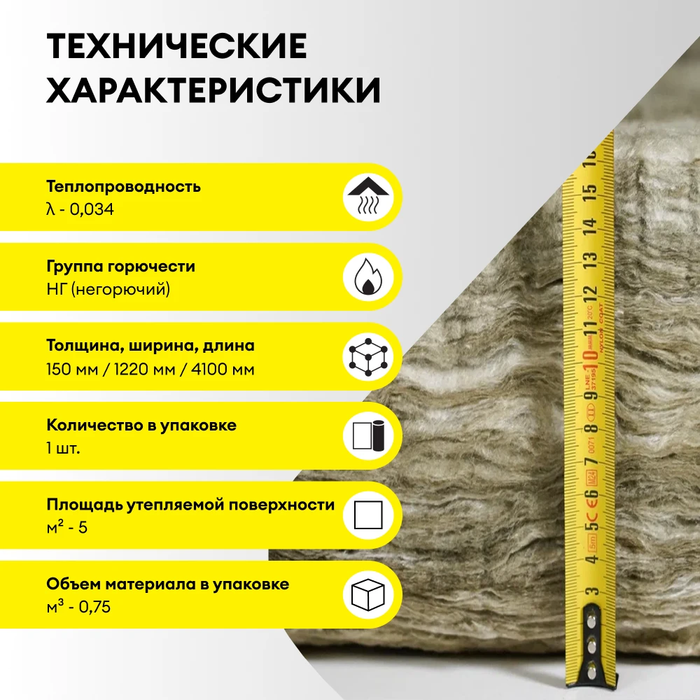 Утеплитель Vetonit Стронг для Стен и Крыш (Прочный) 150мм (5м2 / 0.75м3) (3)