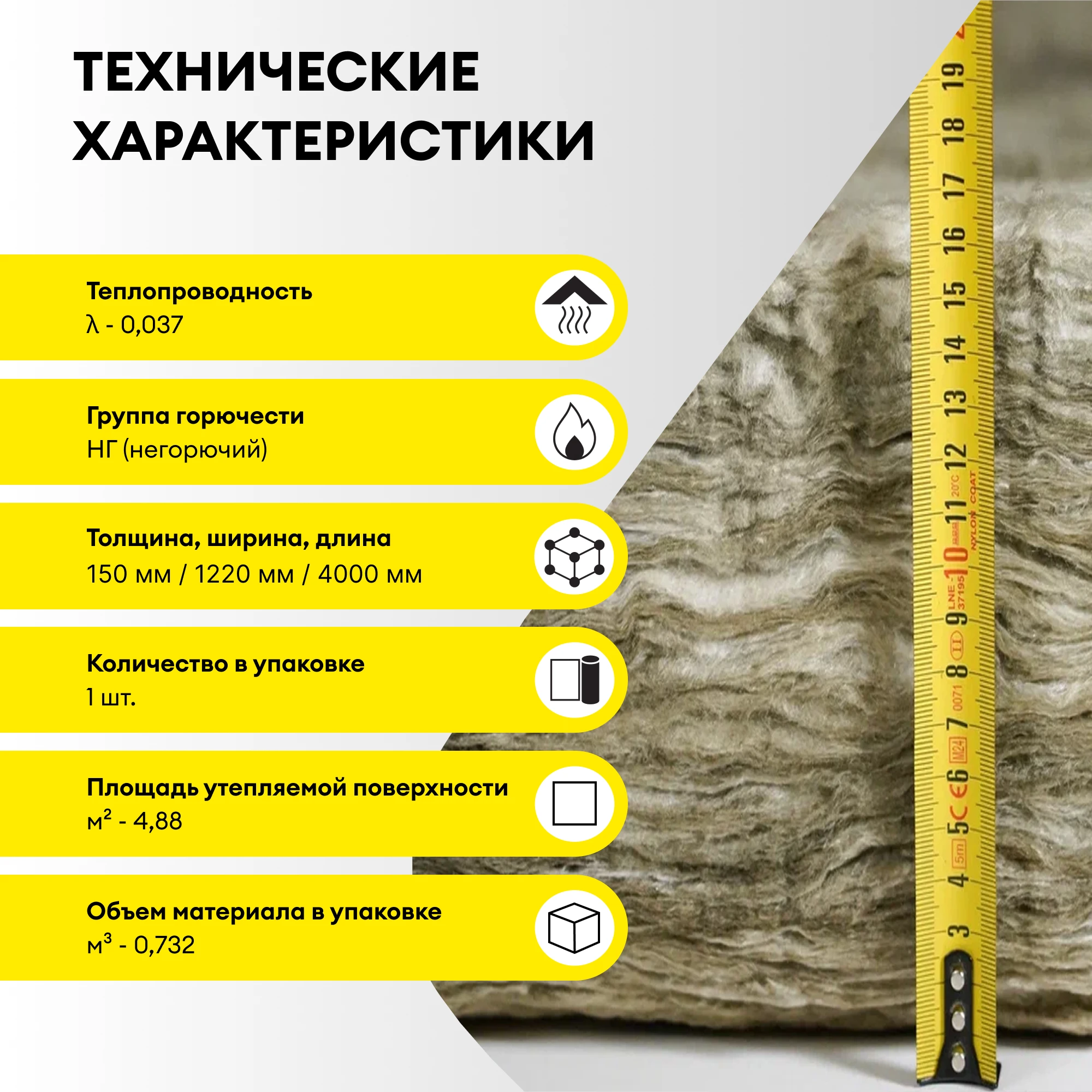 Утеплитель Vetonit Тепло и Тихо Стена 150мм (4.88м2 / 0.732м3) (3)